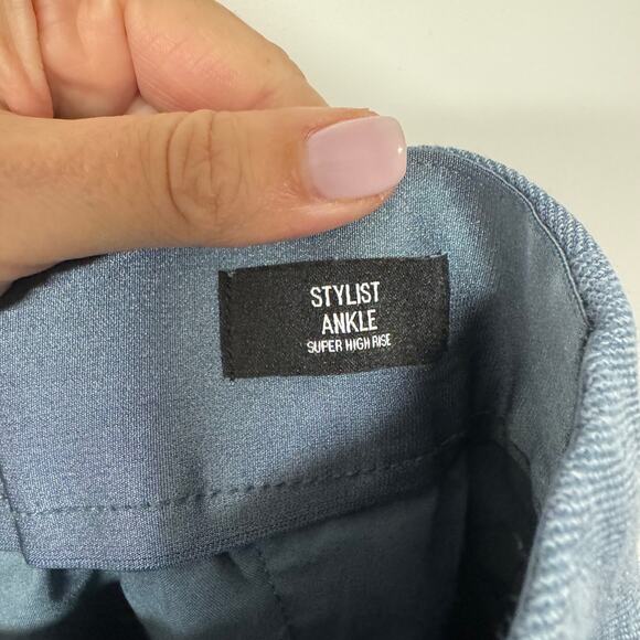 Express Womens Stylist Ankle Super High Rise Light Blue Trouser Pants Size 12L - Picture 7 of 13